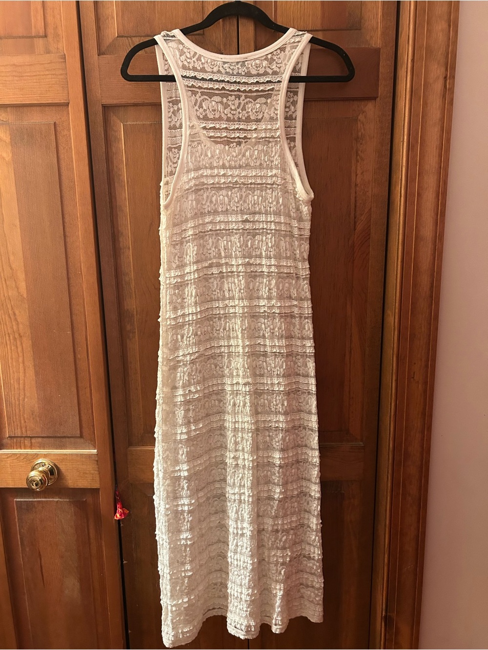 Cynthia Rowley Women’s Sz S Cream Boho Bohemian Lacey Maxi Swimsuit Cover Up - Picture 6 of 8